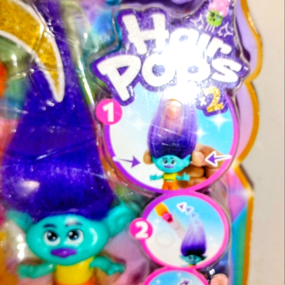 Trolls Hair Pops Toy - Purple and Blue Brand New